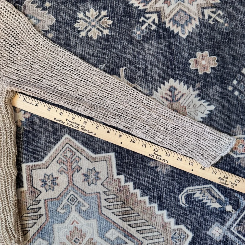 Eileen Fisher 100% Organic Linen Beige Knit Long Sleeve Women’s Size Small - Picture 11 of 11